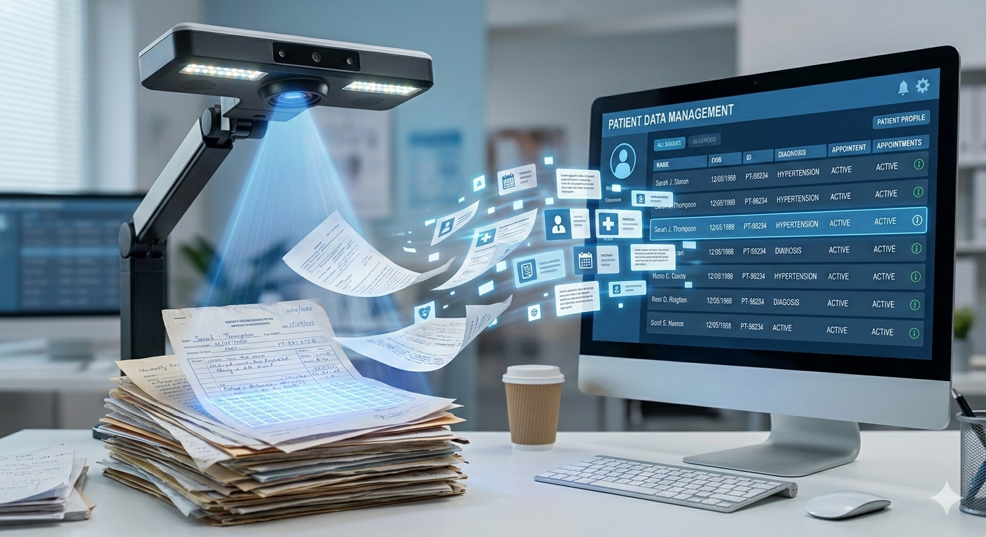 Primary healthcare centre records room with paper-based filing